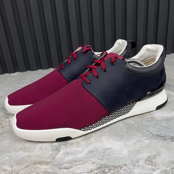 Louis Vuitton Fastlane Damier Sneakers Red Mesh 9.5 LV or 10.5 US or 43.5 EUR